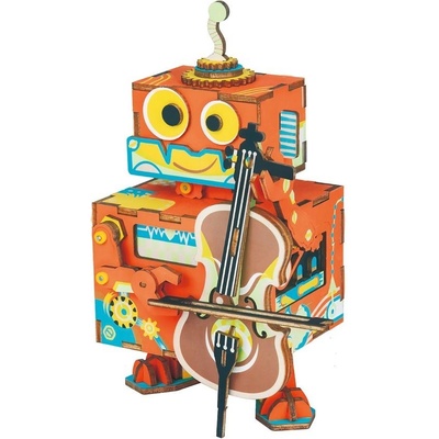 Robotime 3D skládačka hrací skříňky Muzikální robůtek AMD53 88 ks