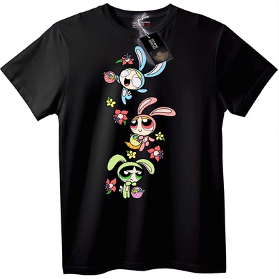 NOONEBRAND Тениска Powerpuff зайчета - XL, White