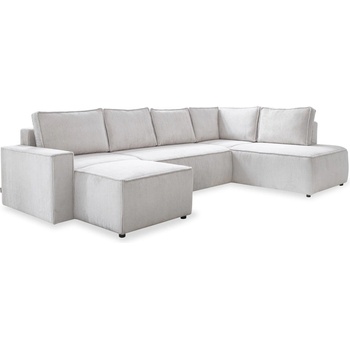 Miuform Бял разтегателен ъглов диван от рипсено кадифе (десен ъгъл/"U" форма) Brave Dave - Miuform (1656PO100)