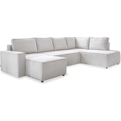 Miuform Бял разтегателен ъглов диван от рипсено кадифе (десен ъгъл/"U" форма) Brave Dave - Miuform (1656PO100)