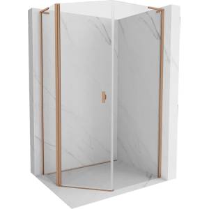 Mexen Mist L асиметрична петстенна душ кабина с разтворена врата 80x100 cm, (8A8L-080-100-65-00)