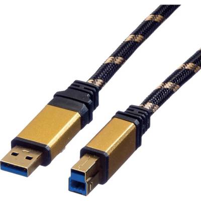 Roline 11.02.8902 USB 3.0 A(M) - USB3.0 B(M), 1,8m, zlatý