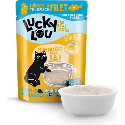 Loucky Lou Extrafood Adult Kurací a Tuniakový filet vo vývare 12 x 70 g