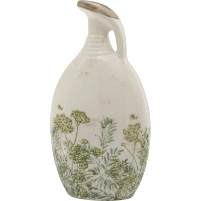 Chic Antique Keramický džbán Floral Verte 27 cm, zelená barva, keramika