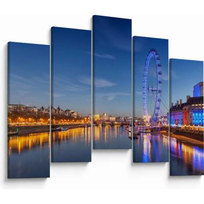 Obraz London Eye, pětidílný 125x90 cm