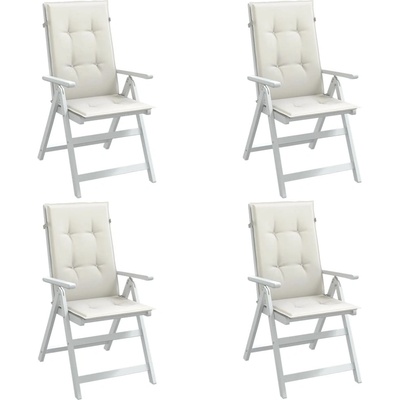 vidaXL Възглавници за стол 4 бр меланж кремави 120x50x4 см плат (4002419)