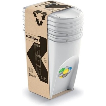 Prosperplast Odpadkový kôš na triedený odpad sada SORTIBOX 3 x 35 l biela