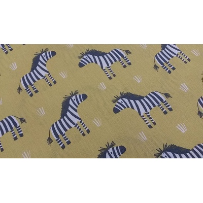 Bavlnená látka ZEBRA žlto-zelená šírka 150 cm