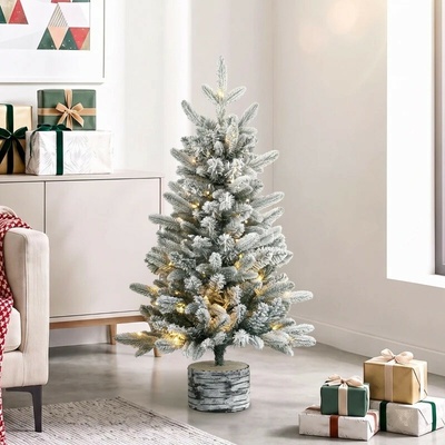 HOMCOM Mini vánoční stromeček s 35 LED diodami 60 cm bílý + zelený