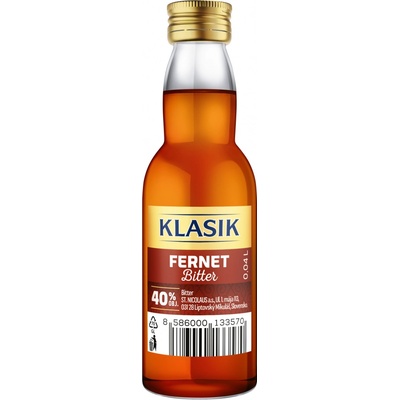 St. Nicolaus KLASIK Fernet Bitter likér 40% 0,04 l (čistá fľaša)
