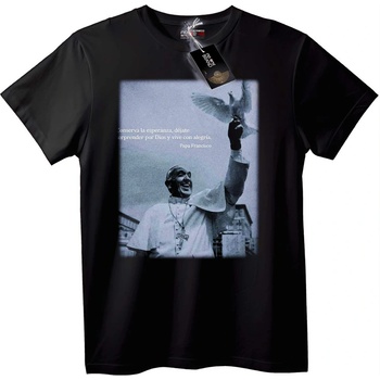 NOONEBRAND Тениска Папа Франциск гълъб - 2XL, White
