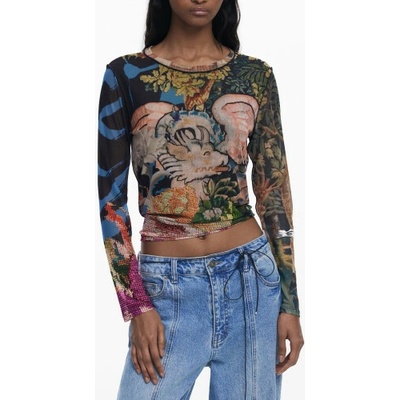 Desigual T Shirt Maniche Lunghe Donna Nero
