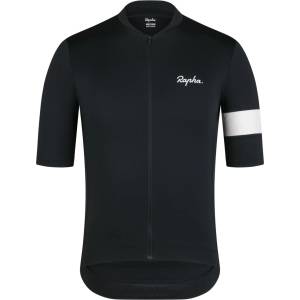 Rapha Мъжка фланелка с къс ръкав за колоездене Rapha Core Jersey Cycling jersey - Black / White - размер M (056-3756-0112)