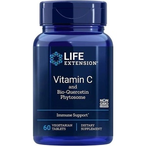 Life Extension Vitamin C and Bio-Quercetine Phytosome, 60 веге таблетки, Life Extension