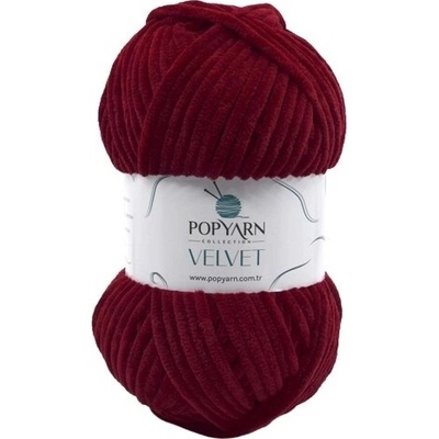 POPYARN Pletací příze Velvet B08 - červená