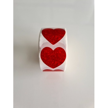 Image 1 of Самозалепващи етикети на ролка с форма на сърце