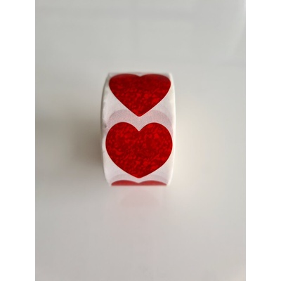 Самозалепващи етикети на ролка с форма на сърце