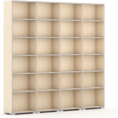 Knižnica Silver Line, breza, 4 stĺpce, 2230x2400x400 mm