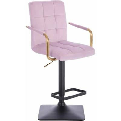 LuxuryForm Design Verona Gold Velur na čiernej hranatej podstave levanduľa