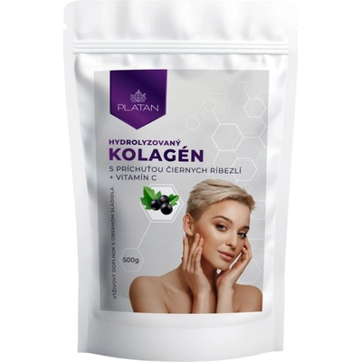 PLATAN Hydrolyzovaný kolagén Čierna ríbezľa+Vitamín C 500 g