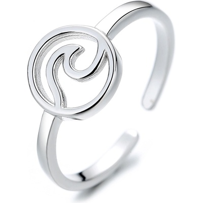 DELIS Регулируем пръстен, сребро 925, jw1367, модел вълна, родиево покритие (jw1367)
