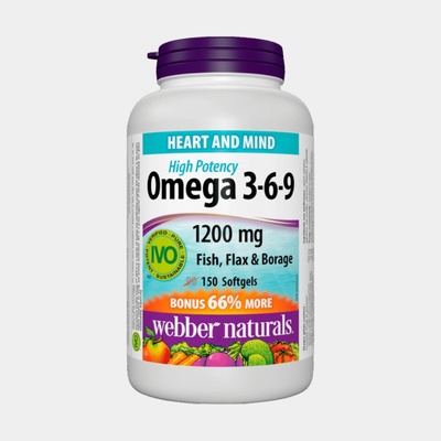 Webber Naturals Omega3-6-9 High Potency 1200 mg 150 tobolek