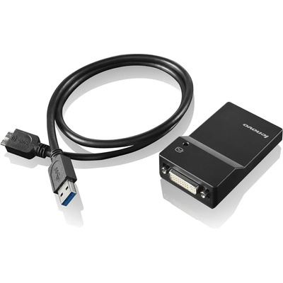 Lenovo USB 3.0 - DVI/VGA USB графичен адаптер 2048 x 1152 пиксела Черен (0B47072)