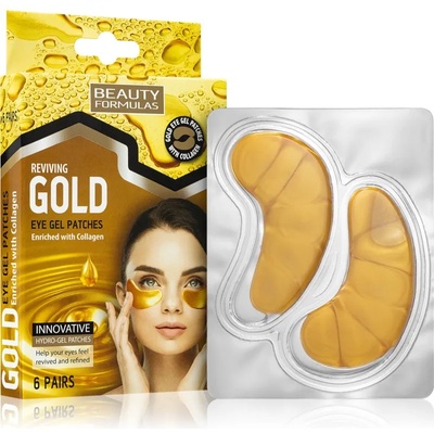 Beauty Formulas Gold хидрогелова маска за зоната около очите с колаген 6 бр