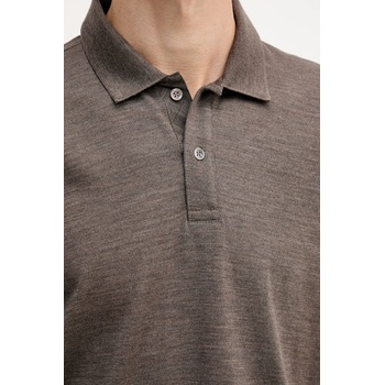 Paul&Shark Вълнена тениска с яка Paul&Shark Knitwear в кафяво с изчистен дизайн 15311170 (15311170)