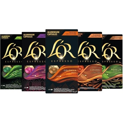 L'Or MixPack Flavoured a Origins collection kapslí kompatibilních s Nespresso Original kávovary 50 ks