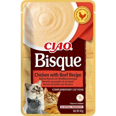 INABA Cat CIAO Bisque Krémová polievka z kuracieho a hovädzieho mäsa 40 g