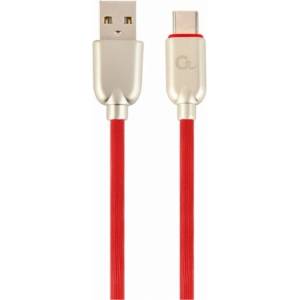 Gembird USB 2.0 A - USB-C M/M кабел за данни 2 м червен Премиум каучук CC-USB2R-AMCM-2M-R (CC-USB2R-AMCM-2M-R)