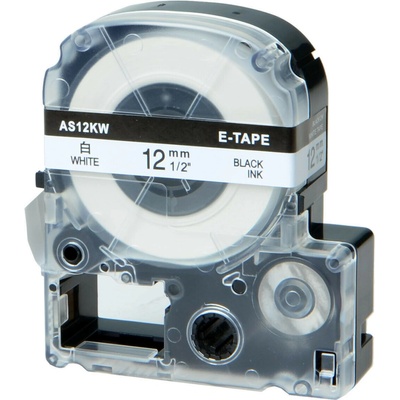 Epson LK-4TBN, ST12KW, C53S654408, 12mm x 9m, čierna tlač / priehľadný podklad, kompatibilná páska