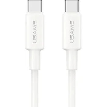 Image 1 of USAMS Кабел за бързо зареждане и данни USAMS SJ763 U90 60W Type-C To Type-C, 1 метър, бял (SJ763USB01)