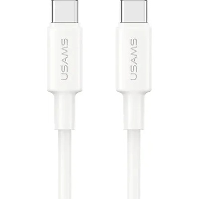 Кабел за бързо зареждане и данни USAMS SJ763 U90 60W Type-C To Type-C, 1 метър, бял (SJ763USB01)