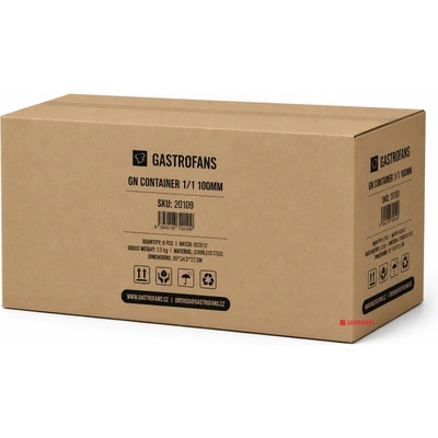 Gastrofans Gastronádoba 1/1 GN 100 mm, nerezová, plná