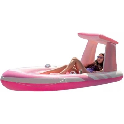 Intex Intex: Надуваем матрак във формата на лодка - розов 244 - 119 x 97 см (57804EU)