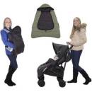 CuddleCo Comfi-Cape do kočíka/autosedačky/nosič 2v1 25x12cm čierny/khaki