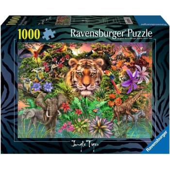 Ravensburger Пъзел Ravensburger от 1000 части - Тигър в джунглата (7012001273)