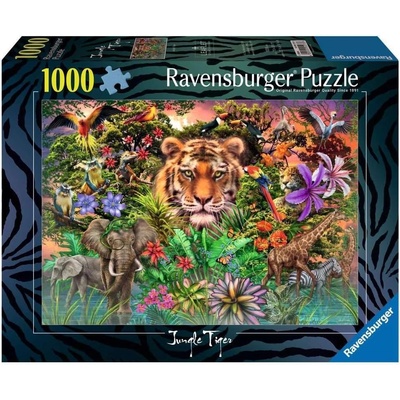 Ravensburger Пъзел Ravensburger от 1000 части - Тигър в джунглата (7012001273)