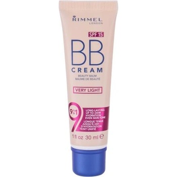 Rimmel London BB Cream 9in1 SPF15 дълготраен хидратиращ bb крем 30 ml нюанс Very Light