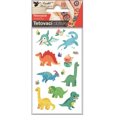 Anděl Tetovací obtisky 7,5 x 12 cm dinosauři 16041