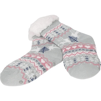 Image 1 of Детски пухкави чорапи в млечно зелено с коледен десен