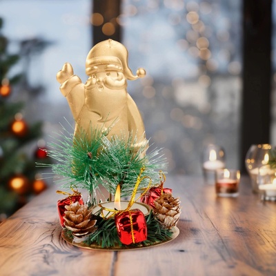 Family Adventná dekorácia so svietnikom na čajovú sviečku Mikuláš, medená