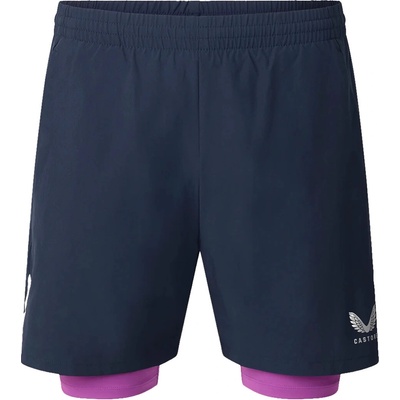 Castore FLOW 2-IN-1 SHORT Tmavo modrá Ružová Biela