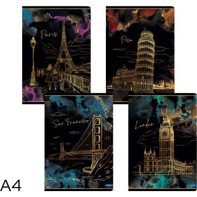 LASTVA Sešit A4 linka 52l Gold city mix
