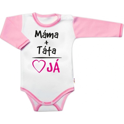 Body dlhý rukáv s vtipným textom Baby Nellys Máma+Táta holka