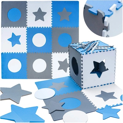 FunPlay FP-4506 Penové puzzle 60x60x1cm 9 ks sivo-modrá