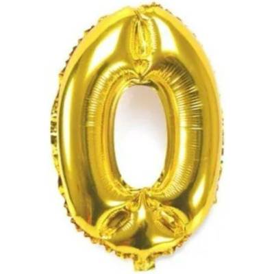 PartyDeco Balónek fóliový číslo 0 zlaté 72 cm