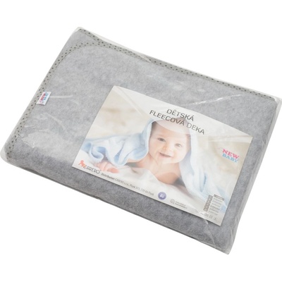 New Baby Detská deka sivá hviezdičky